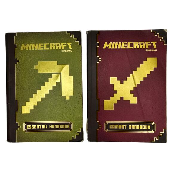 LOT of 2 MINECRAFT Essential Handbook Combat Handbook Scholastic Softcover - Picture 1 of 5